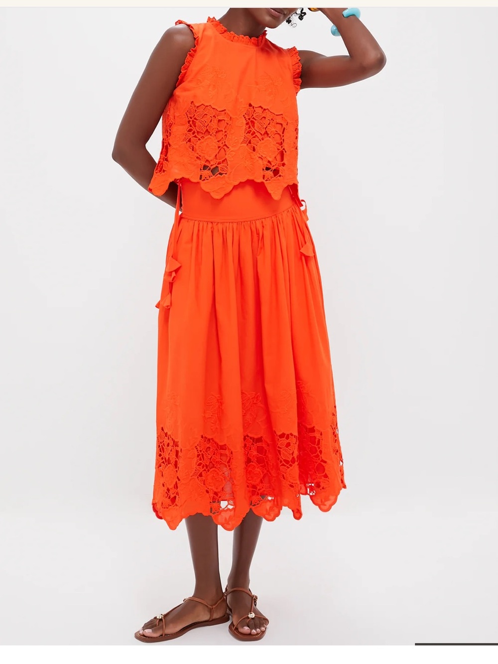 HUNTER BELL Tangerine Tango embroidery Nathalie Skirt Set